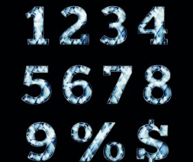 Glitter diamond alphabet letters vector 05