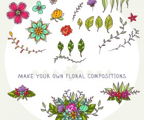Flower decor illustration vector 01