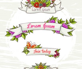 Flower decor illustration vector 02
