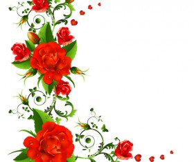 Colored flowers with dewdrop vector 03