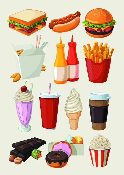 Set of food icons vectors 01