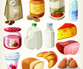 Set of food icons vectors 04