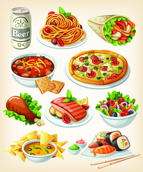 Set of food icons vectors 05