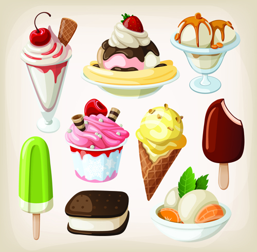 Set of food icons vectors 06