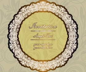 Floral frame Invitation vector 01