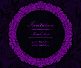 Floral frame Invitation vector 02