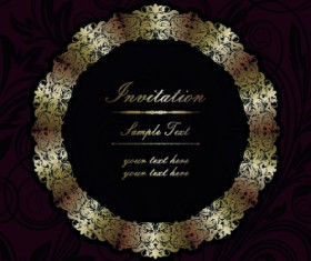 Floral frame Invitation vector 03