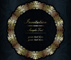 Floral frame Invitation vector 04