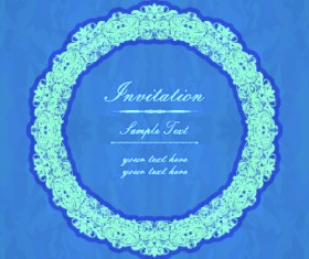 Floral frame Invitation vector 05