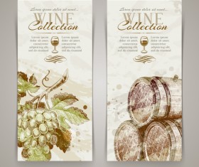 Retro grapes banner design vector 05