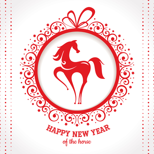 2014 Horse New Year design vecotr 01