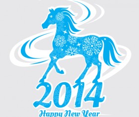 2014 Horse New Year design vecotr 02