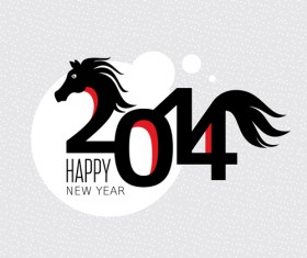 2014 Horse New Year design vecotr 03
