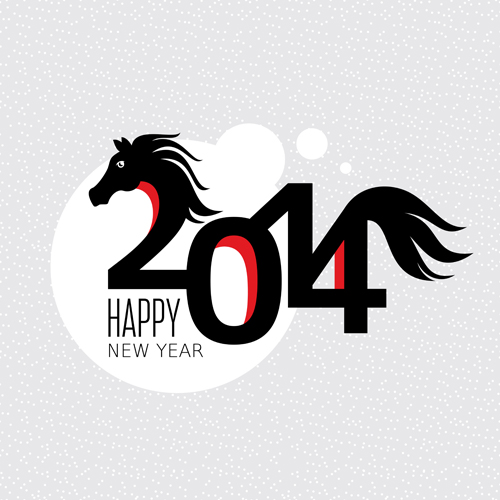 2014 Horse New Year design vecotr 03