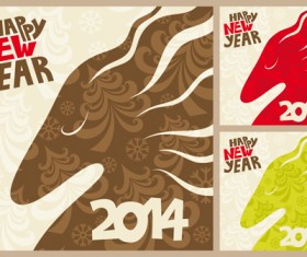 2014 Horse New Year design vecotr 04