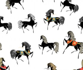 2014 Horses Seamless Patterns vector 04
