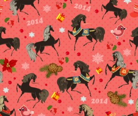 2014 Horses Seamless Patterns vector 05