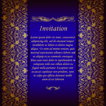 Retro floral invitation vector 05