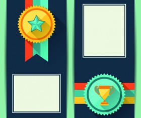 Medals objects design vector 01