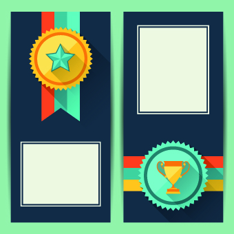 Medals objects design vector 01