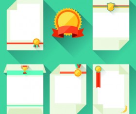 Medals objects design vector 04