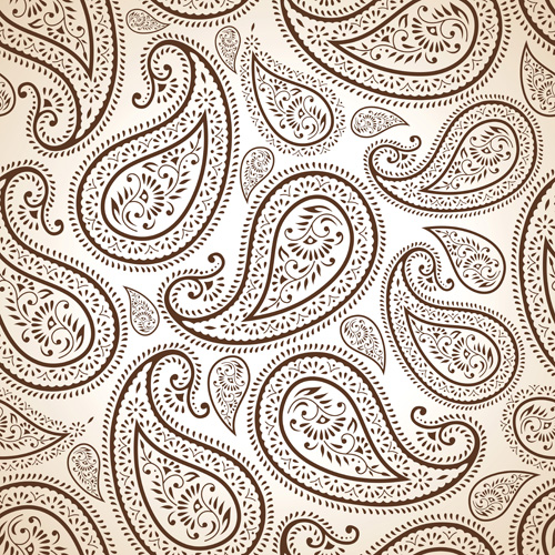 Ornate paisley pattern vector 02