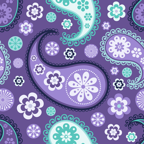Ornate paisley pattern vector 03