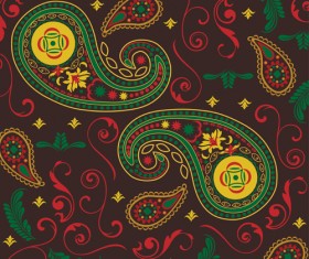Ornate paisley pattern vector 04