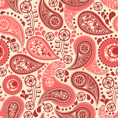 Ornate paisley pattern vector 05