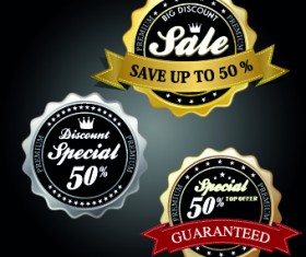 Vintage round premium quality label vector 01