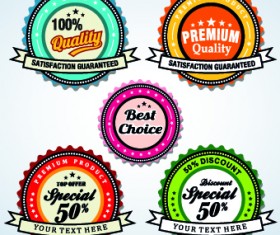 Vintage round premium quality label vector 04