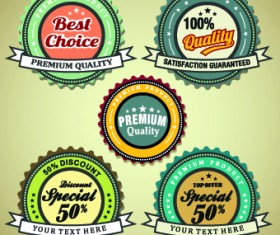 Vintage round premium quality label vector 05