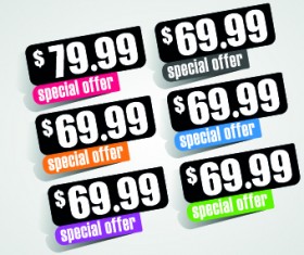 price sticker design vector 04