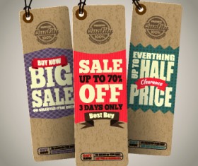 Vintage cardboard sale tags vector 06