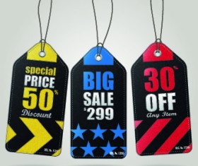 Vintage cardboard sale tags vector 09