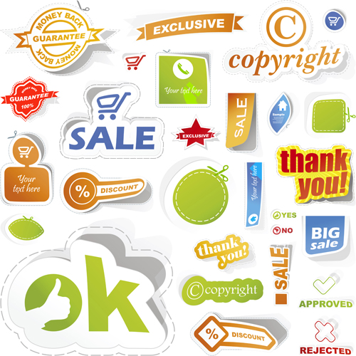 Sale stickers creative vector 03