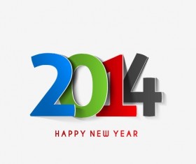 2014 New Year text design vector 01