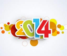 Creative 2014 New Year vector background set 01