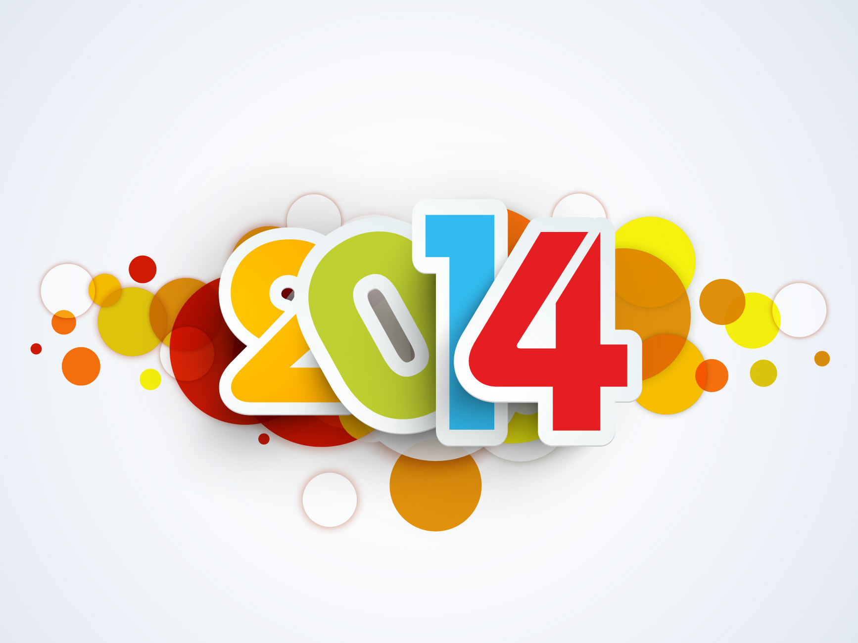 Creative 2014 New Year vector background set 01