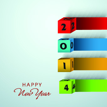 New Year 2014 vector graphics 01