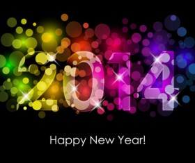 Creative 2014 New Year vector background set 02