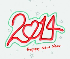 New Year 2014 vector graphics 02