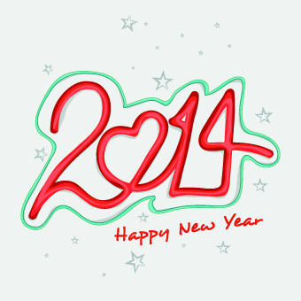 New Year 2014 vector graphics 02