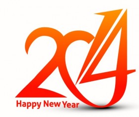 2014 New Year text design vector 03