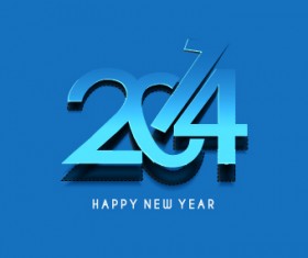 2014 New Year text design vector 04