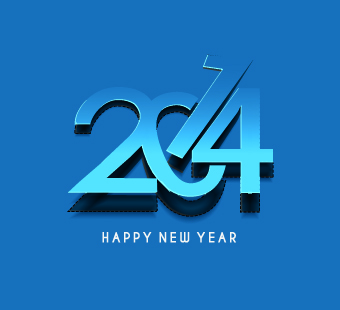2014 New Year text design vector 04