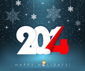 Creative 2014 New Year vector background set 04