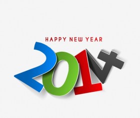 2014 New Year text design vector 05