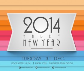 Creative 2014 New Year vector background set 06