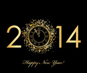 Creative 2014 New Year vector background set 07